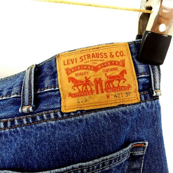 Levi's 505 Blue Jeans 42/25 High Rise Medium Wash Selvedge - Picture 6 of 6